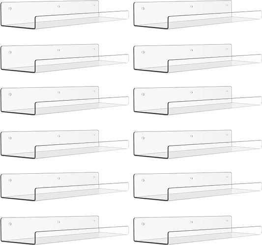 upsimples 12 Pack Acrylic Shelves Wall Organizer and Storage, Toy Cars by upsimples