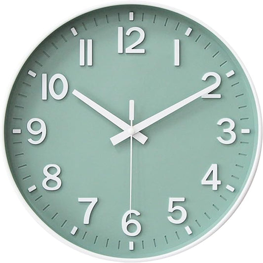 HZDHCLH Wall Clocks Battery Operated, Wall Clock Green, 14 inch Wall Clock by HZDHCLH