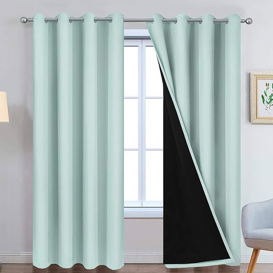 Yakamok 100% Blackout Lined Pair Curtains, Window Treatment Thermal Insulated by Yakamok