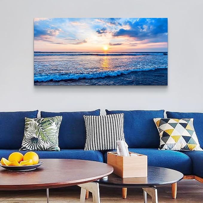 Wapluam Large Canvas Wall Art For Living Room Office Wall Decor Beach Pictures - Image 3