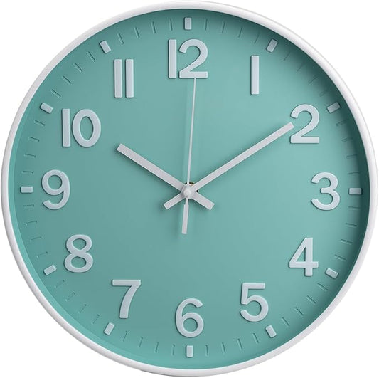 Wall Clock Modern Simple Quartz Decorative Clock Non-Ticking Silent Battery by BAKBRAND