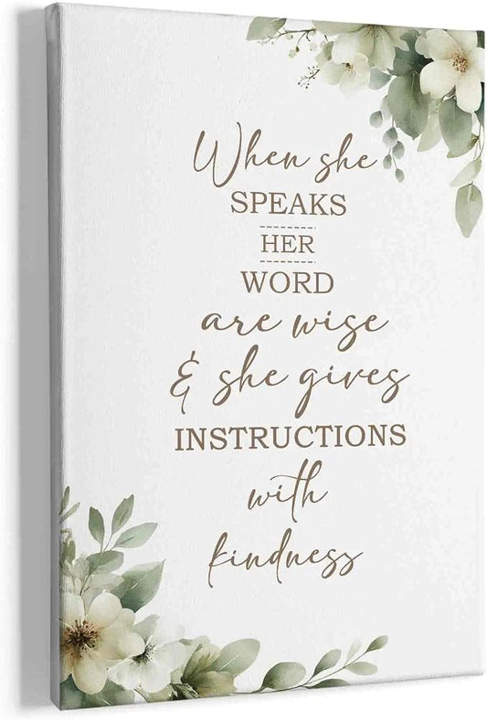 HIWX Christian Wall Decor, Sage Green Botanical Bible Verses Framed Canvas by HIWX