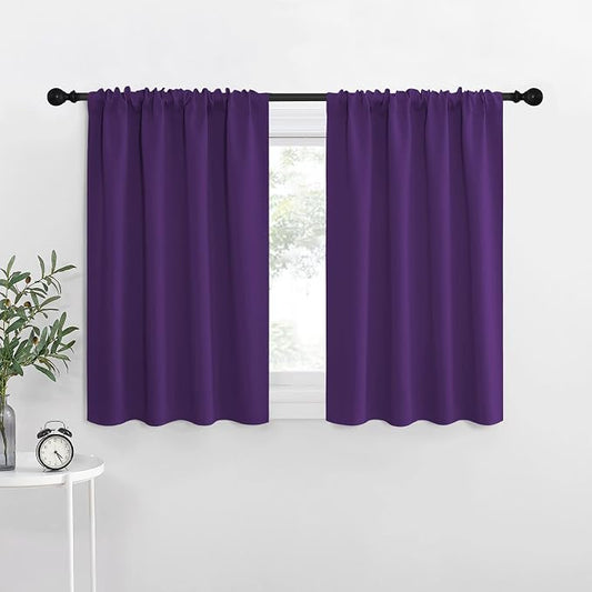 NICETOWN Kitchen Curtains, Royal Purple, Short Blackout Curtains & Drapes by NICETOWN