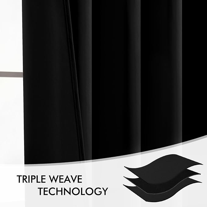 MIULEE Black Back Tab Blackout Curtains 78 Inch Length 2 Panels Set - Image 7