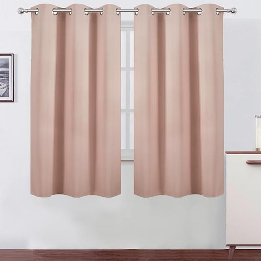 LEMOMO Blush Thermal Blackout Curtains/38 x 63 Inch/Set of 2 Panels Room by Lemomo