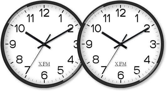 XFM Wall Clock 8 Inch 2 Pieces Modern Small Wall Clocks Battery Operated Silent by XFMWallClock