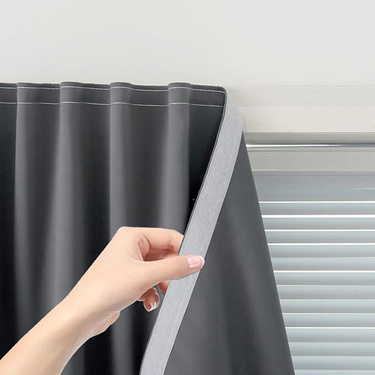 Portable Light Blocking Curtains Self-Stick Design, Removable Adhesive Window by Sovtfides