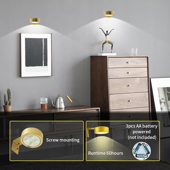6pcs Wall Picture Light Battery Operated, Painting Light - Image 3