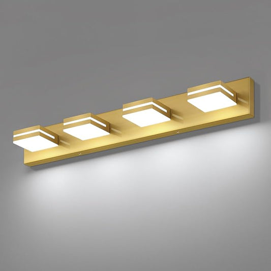SineRise LED Modern Bathroom Vanity Light Fixtures, Brass Modern Acrylic by SINERISELIGHTING