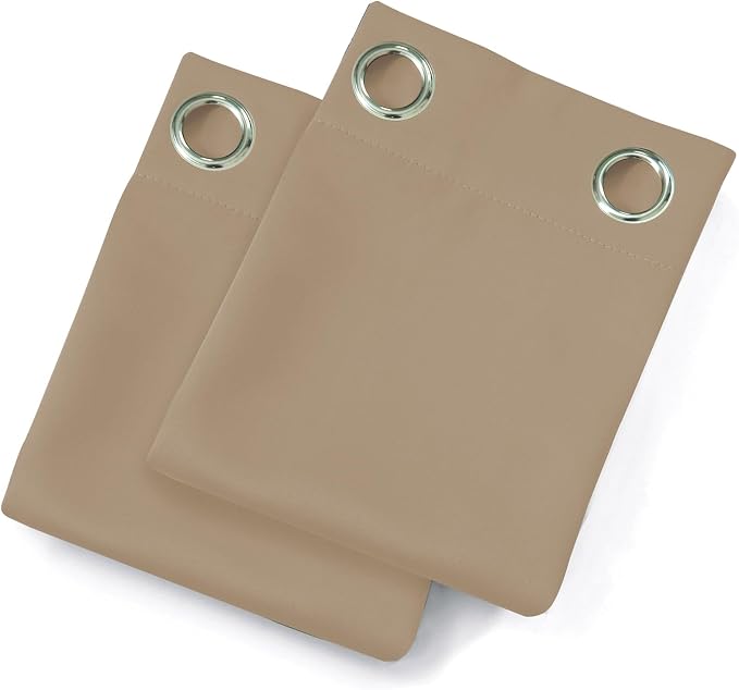 LEMOMO Natural Blackout Curtains 42 x 54 Inch Length Set of 2 Panels Grommet - Image 9