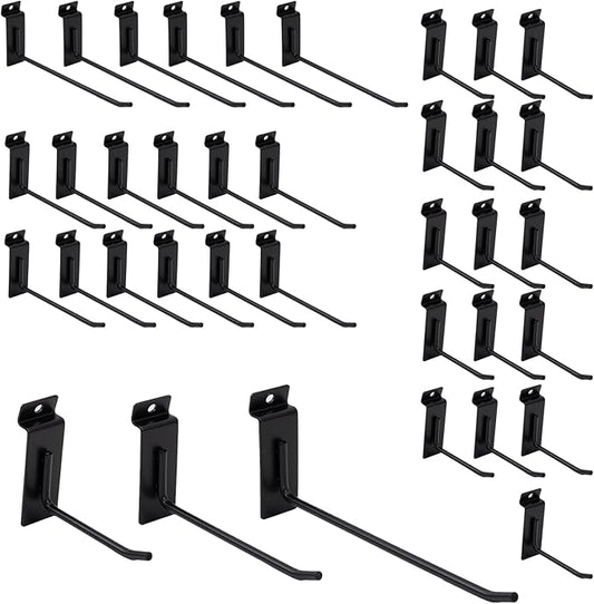 Slatwall Hangers & Hooks 34 Pcs 4-8 Inch, Metal Slatwall Paneling Hooks by FRAYSCENT