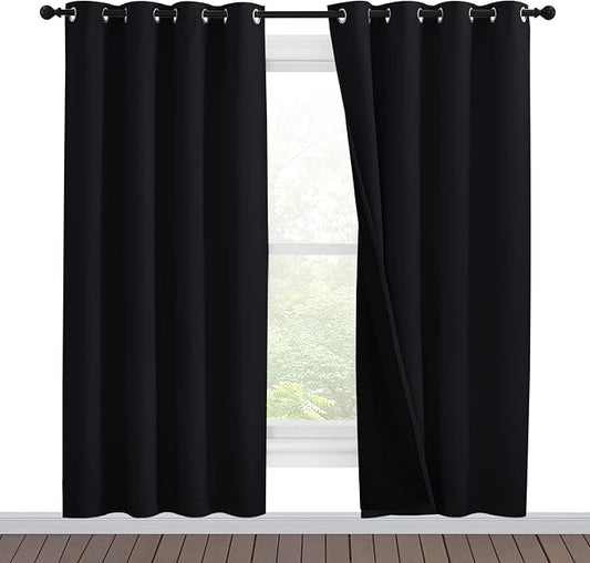 NICETOWN 100% Blackout Window Curtain Panels, Full Light Blocking Drapes by NICETOWN