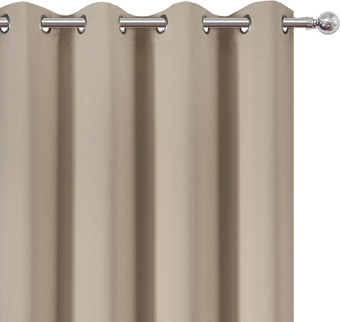 LEMOMO Khaki Blackout Curtains 66 x 63 Inch Length/Set of 2 Curtain - Image 6