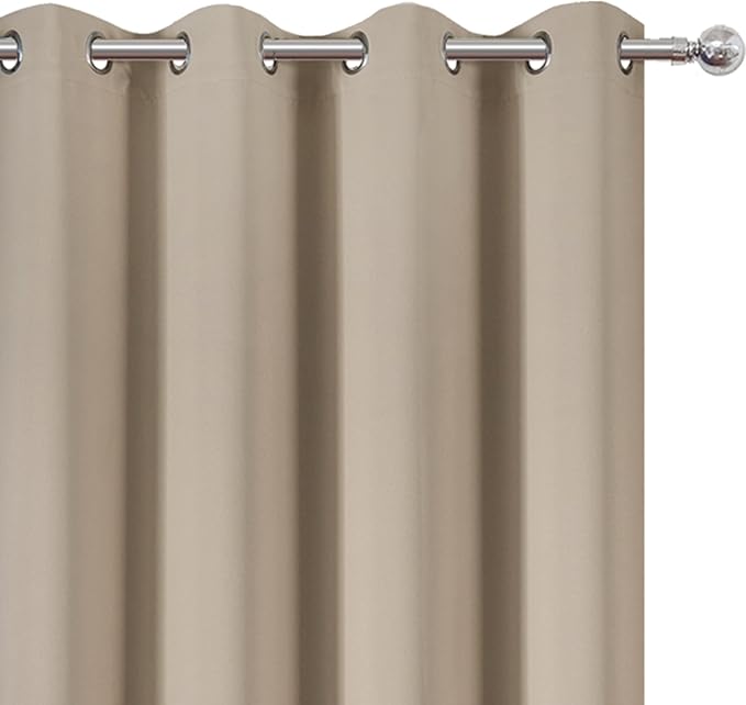 LEMOMO Blackout Curtains 52 x 108 inch/Khaki Curtains Set of 2 Panels/Thermal - Image 6
