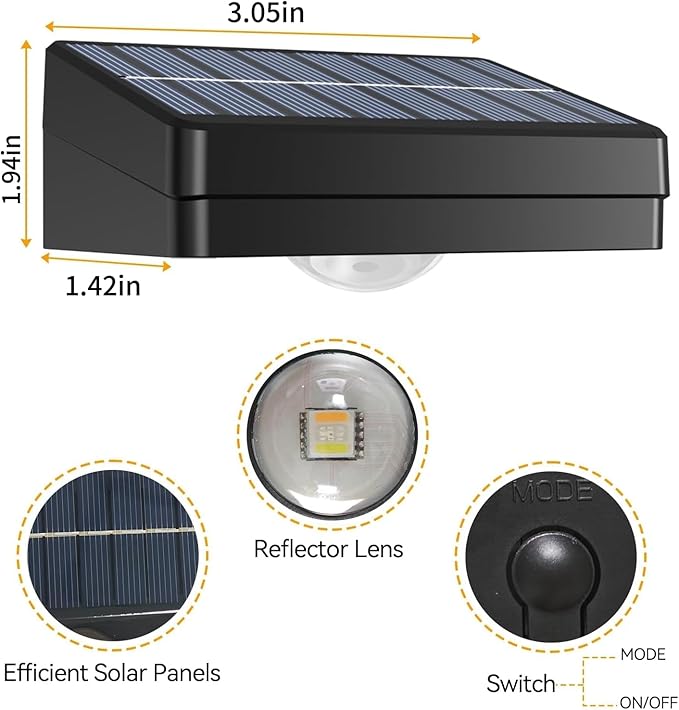 Solar LED Wall Light,RGB Color Changing Spotlight - Waterproof Outdoor Garden Path Lighting,10 Modes Auto On/Off,IP44 ABS Material,30H Runtime No Wiring Needed for Yard & Courtyard (6 P)