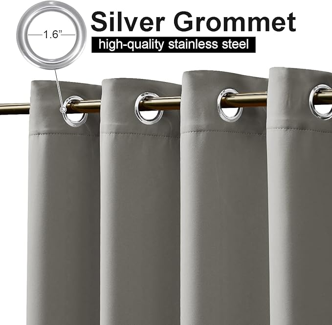 NICETOWN Outdoor Privacy Curtain for Patio Waterproof, Rustproof Grommet Top Thermal Insulated Blackout Indoor Outdoor Living Divider for Porch/Gazebo, Slate Grey, 1 Panel, W120 x L84