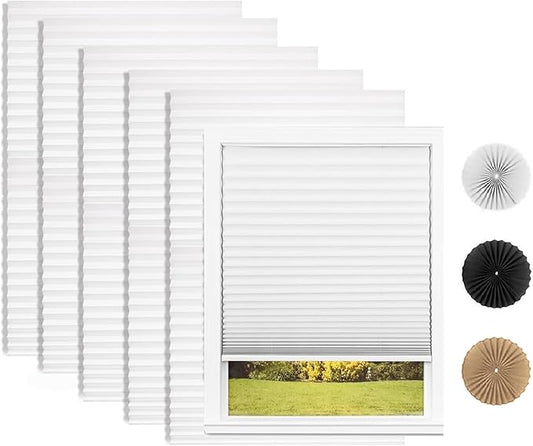 Changshade 6 Pack Temporary Shades, Pleated Paper Blinds by Changshade