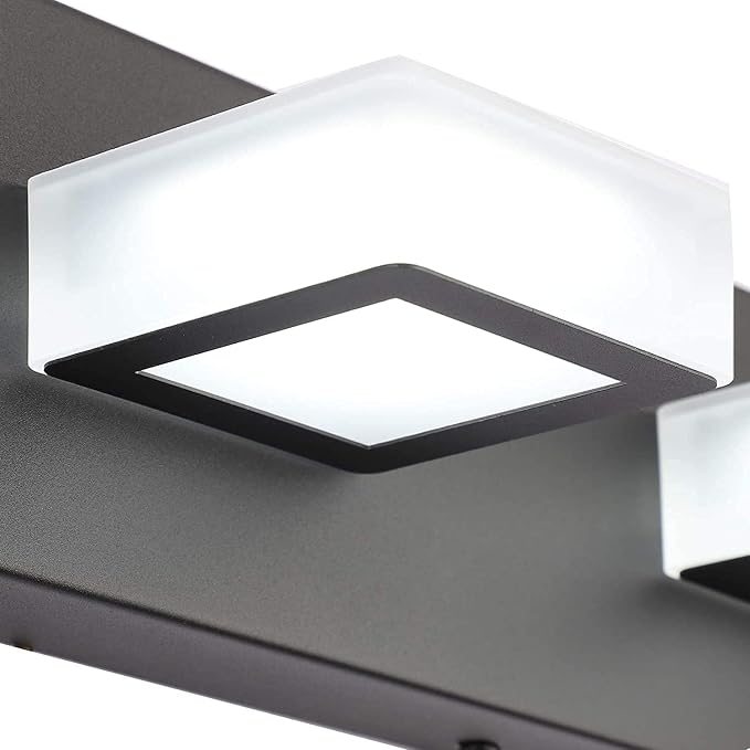 Ralbay 66inch Matte Black Bathroom Vanity Lights Metal Acrylic LED Modern Black - Image 7