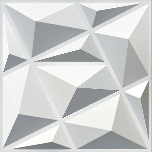 MIX3D 33 Pack 3D Wall Panels, Modern Diamond Textured Design by MIX3D