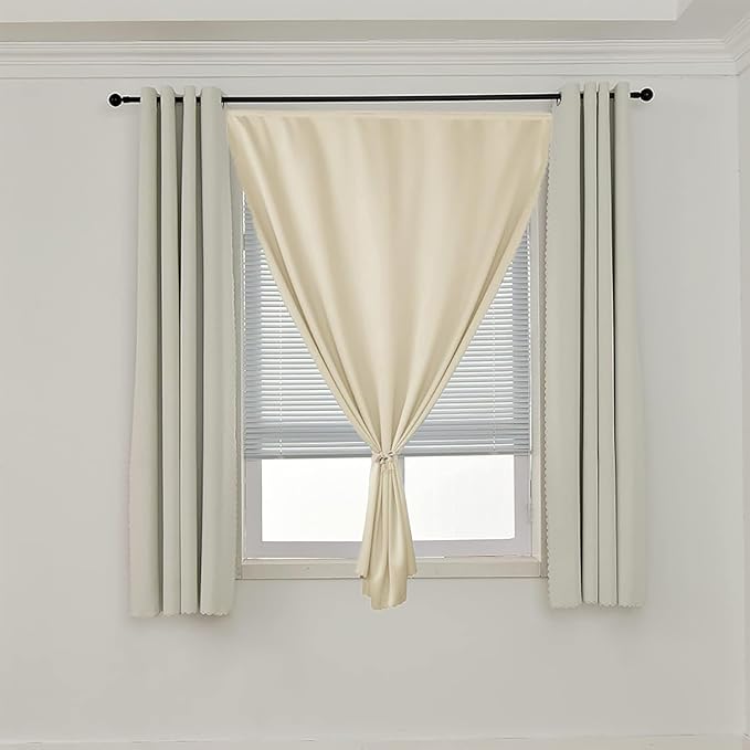 AJAZZ 100% Blackout Self Adhesive Curtains Small Window Short Temporary - Image 8