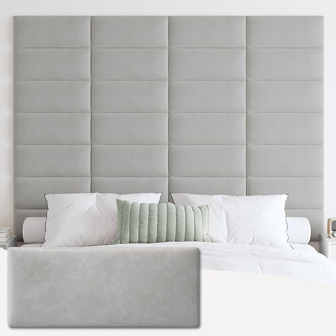 IFNOW Wall Mounted Upholstered Headboard Queen, 3D Peel and Stick Soundproof by IFNOW