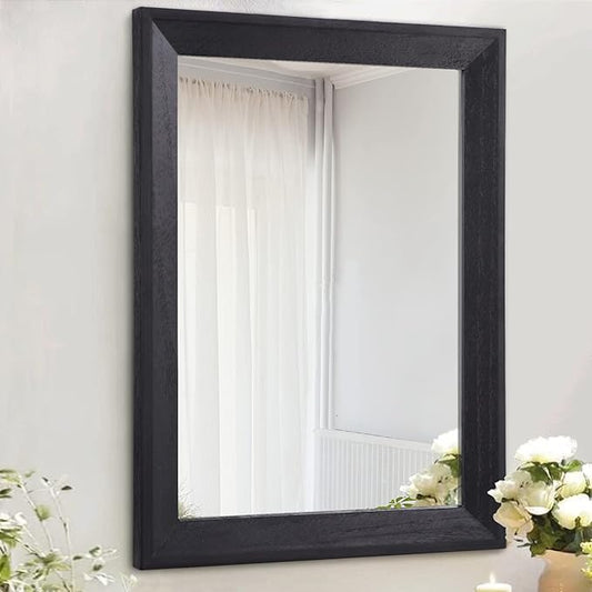 AAZZKANG Black Mirrors for Wall Rectangle Wood Framed Large 26"x18" Decorative by AAZZKANG