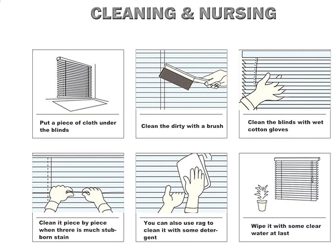 YIIBAII Mini Blinds Suitable for 40" W x 64" H Windows 1" Aluminum Horizontal - Image 9