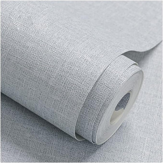 Fabric Peel and Stick Wallpaper Gray Faux Grasscloth Wallpaper Self-Adhesive by HellKitWallpaper