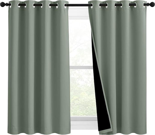 NICETOWN 100% Blackout Curtains 54 inches Long, Double-Deck Completely Blackout by NICETOWN