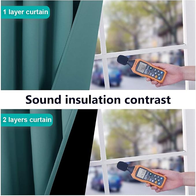 NICETOWN 100% Blackout Window Curtain Panels, Sea Teal, 2 Pieces, 42-inch Wide - Image 4