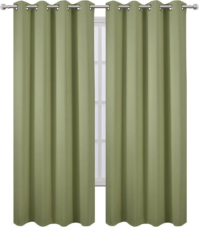 LEMOMO Sage Green Thermal Blackout Curtains/52 x 95 Inch/Set of 2 Panels Room - Image 2