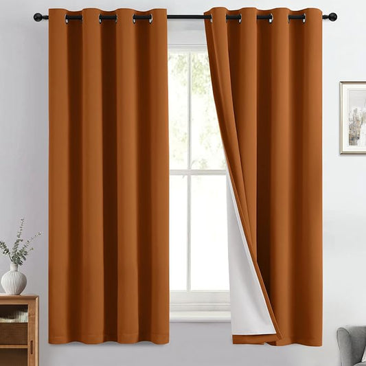 Yakamok 100% Blackout Curtain Panels 63 inches Cold and Light Blocking Drapes by Yakamok