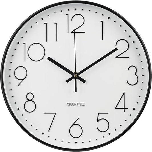 Wall Clock Non-Ticking Silent Modern Simple Style Round Decor Clock by BAKBRAND