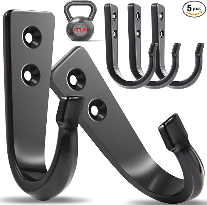 5 Large Size Heavy Duty Wall Hooks, Coat Hooks by WODEGIFT