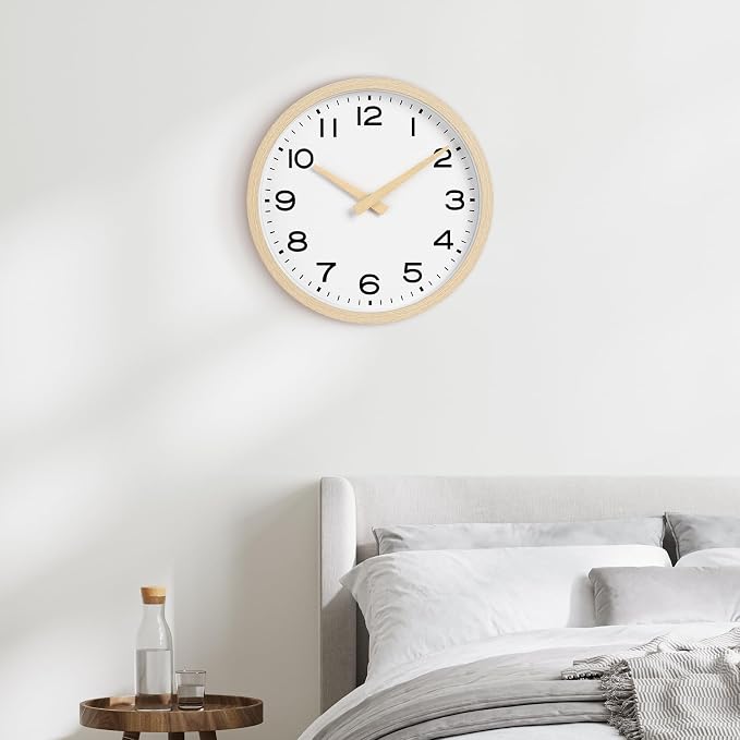 AKCISOT Wall Clock, Boho Kitchen 10 Inch Wall Clocks Battery Operated Non - Image 9