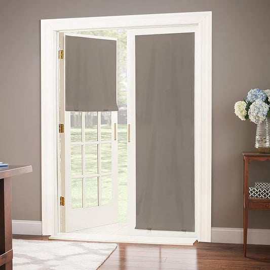 LazBlinds 100% Blackout Door Curtain, No Tools No Drill Cordless Blinds by LazBlinds