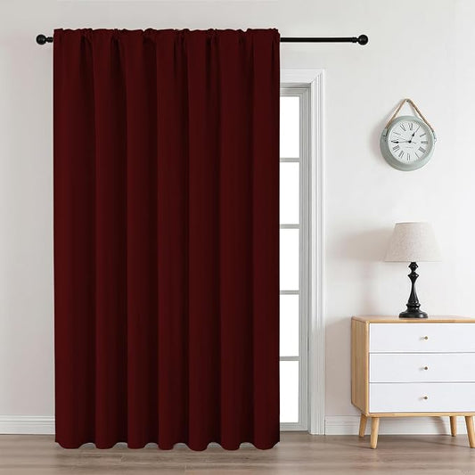 CUCRAF Burgundy Red Blackout Curtains Customize, Rod Pocket Room Darkening by CUCRAF
