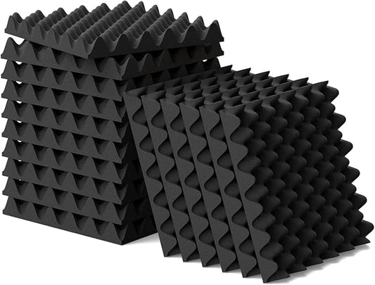 6 Pack 1.5"X12"X12" Acoustic Foam, Sound Proof Egg Crate Foam, Upgraded by WVOVW