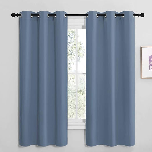 NICETOWN Short Curtains for Kitchen, Thermal Insulated Solid Grommet Blackout by NICETOWN