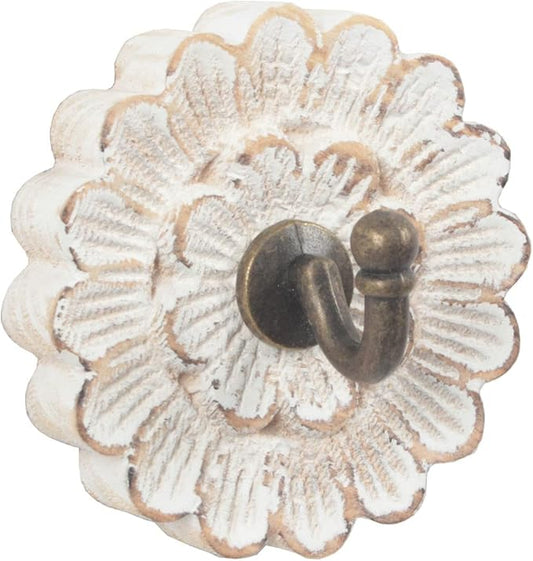dwellington Distress Wood Flower Coat Hooks by dwellington