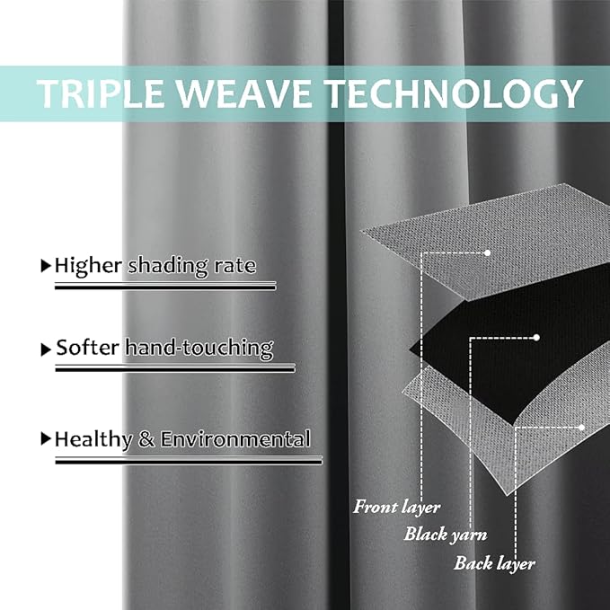 NICETOWN Total Shade Curtains and Draperies, Heavy-Duty Full Light Shading - Image 6