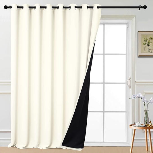 Yakamok Total Blackout Extra Wide Patio Sliding Door Curtains, Grommet Thermal by Yakamok