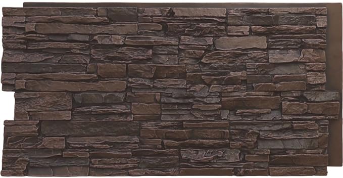 EverStone Canyon Ridge Faux Stone Panel, 45 3/4"W x 24 1/2"H x 1 1/4"D by EkenaMillwork
