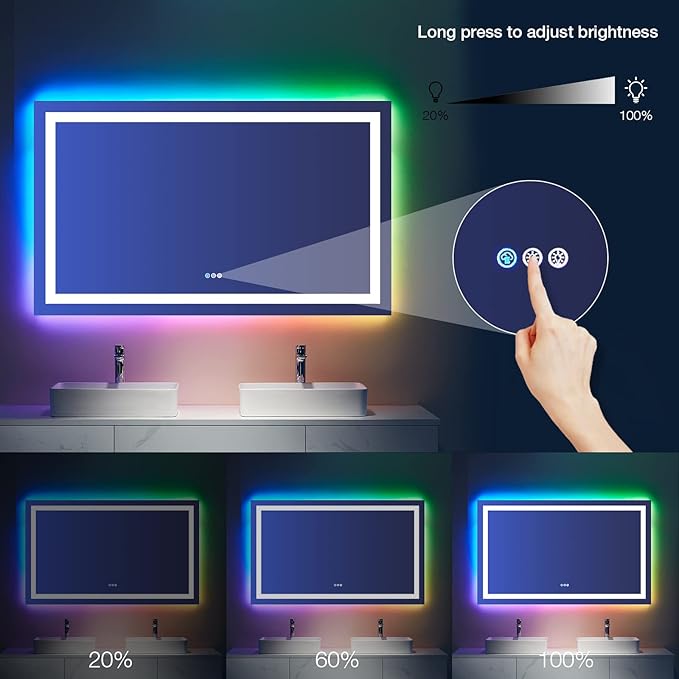 LOAAO 30"X36" LED Bathroom Mirror - Image 5