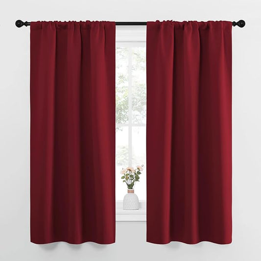 NICETOWN Christmas Burgundy Curtains Blackout Drape Panels by NICETOWN