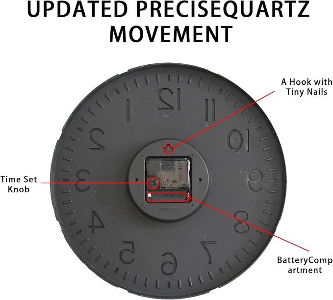 HZDHCLH Wall Clocks Battery Operated, Wall Clock Black Gold, 12 inch Wall Clock - Image 6