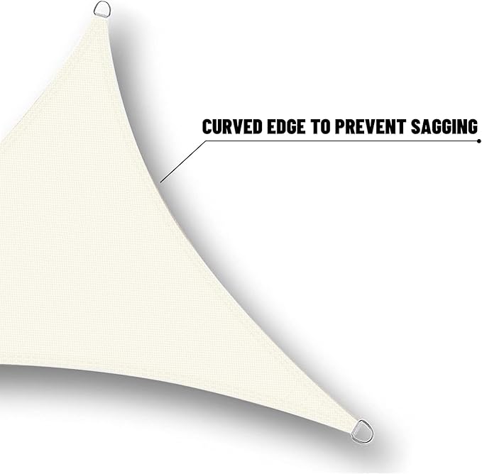 SUNNY GUARD Waterproof Sun Shade Sail 12'x20'x22.4' Cream Right Triangle UV Block Sunshade for Backyard Yard Deck Patio Garden Outdoor Activities and Facility(Customized)