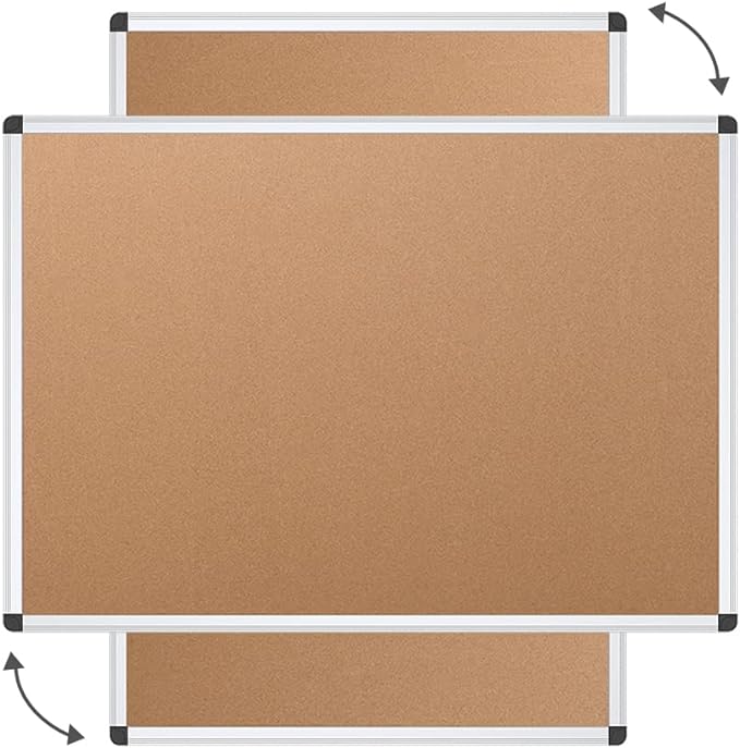 VIZ-PRO Cork Notice Board, 48 X 36 Inches - Image 3