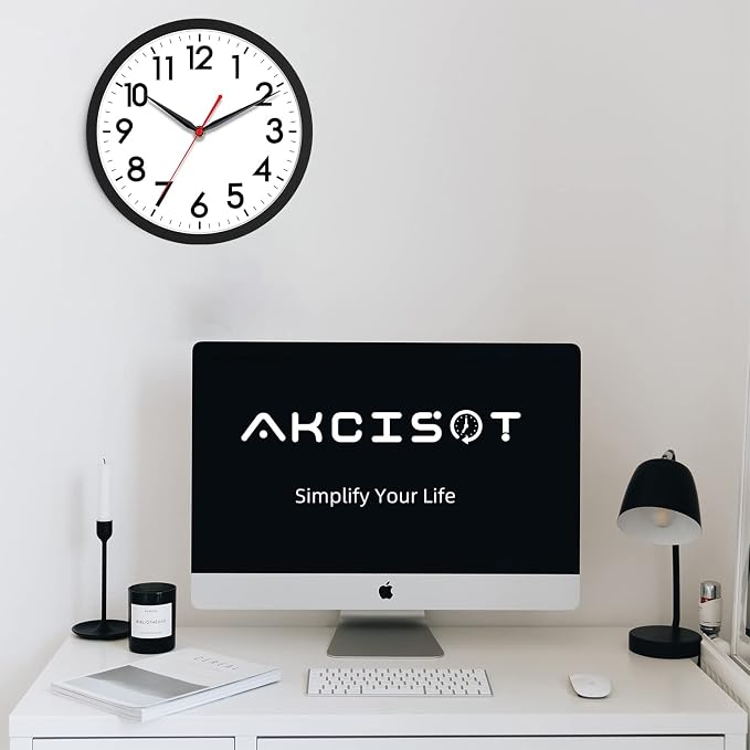 AKCISOT 12 Inch Wall Clock Silent Non-Ticking Modern Wall Clocks Battery - Image 6