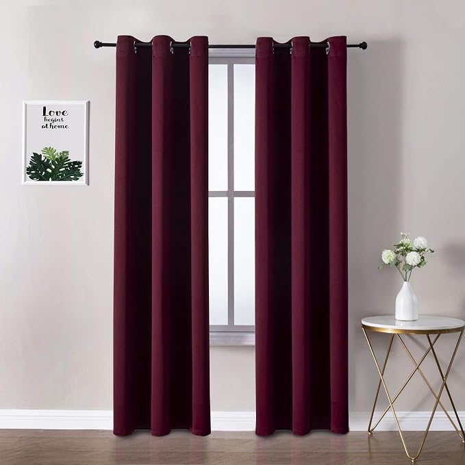 ChrisDowa Burgundyout Curtains 72 inches Long by ChrisDowa